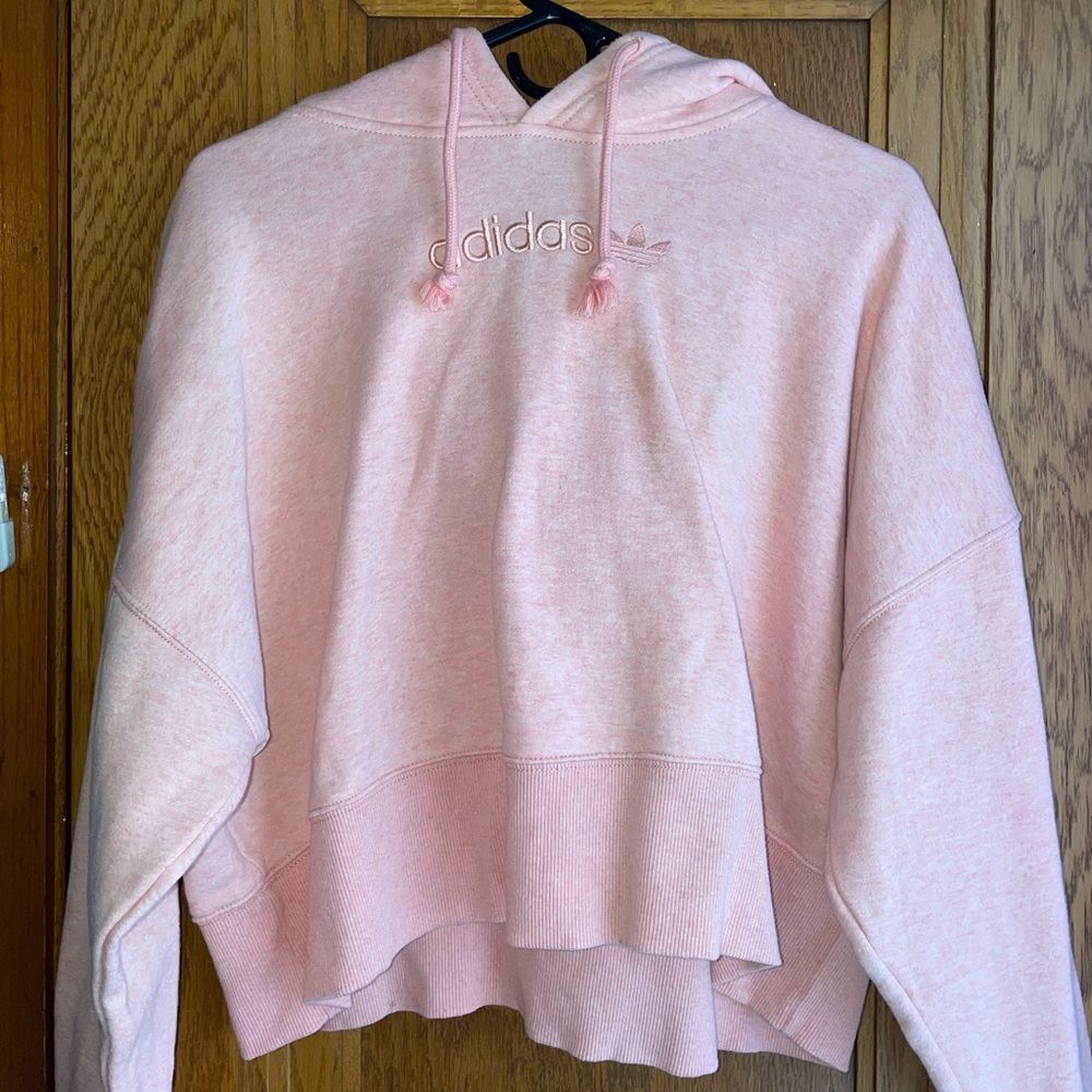 Adidas Pink Classic Crop Hoodie